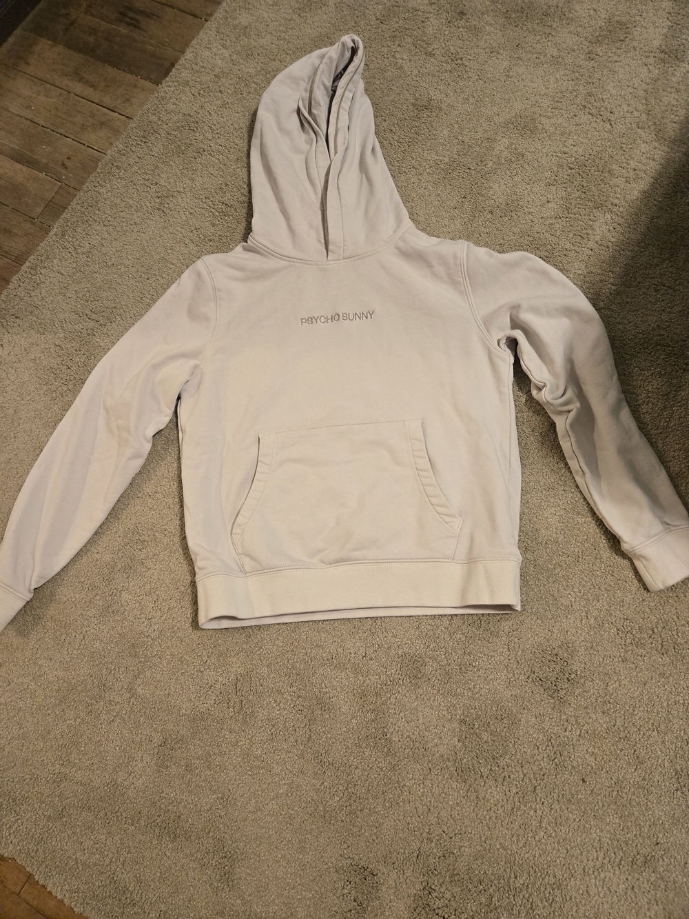 Psycho Bunny Logo Light Tan Hooded Sweatshirt Size M(10-12)